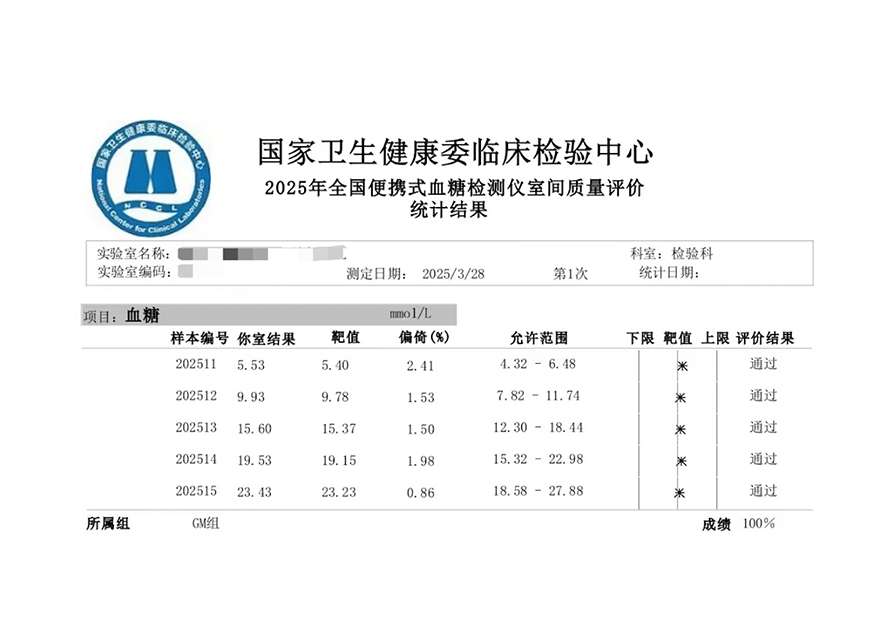  滿(mǎn)分！華廣瑞特血糖監(jiān)測(cè)產(chǎn)品通過(guò)國(guó)家級(jí)室間質(zhì)評(píng)